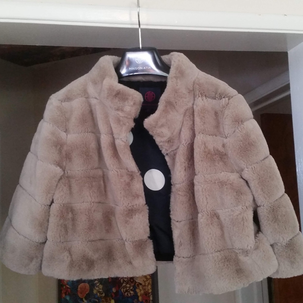 Faux Fur Bolero luxury vegan cruelty free MADELEINE RAYÉ BOLERO Maison Atia Gris